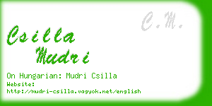 csilla mudri business card